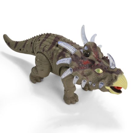 Sétáló Triceratopsz, hangokkal és LED világítással