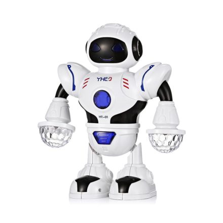 Táncoló robot színes fényekkel, 22 cm