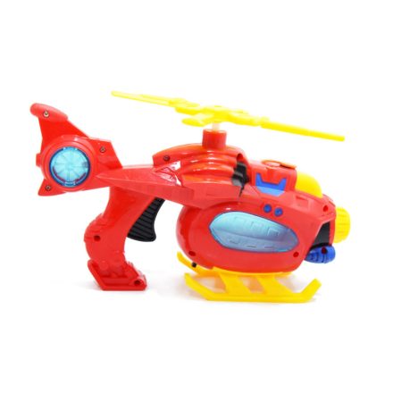 Zenélő és világító buborékfújó helikopter, piros
