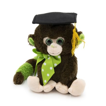 Majom diplomaosztó kalappal, 18 cm 