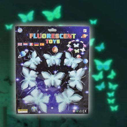 Fluoreszkáló 3D dekor matrica - pillangós