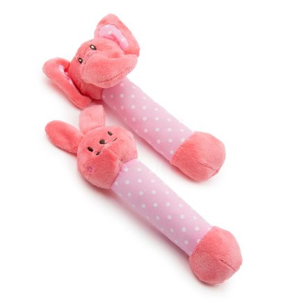 Csörgős plüss figura babáknak, rózsaszín