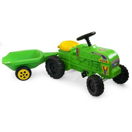Pedálos farmer traktor utánfutóval - 139 cm