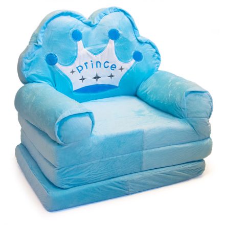 Kihúzható és ággyá alakítható fotel gyerekeknek - kék