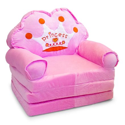 Kihúzható és ággyá alakítható fotel gyerekeknek - rózsaszín