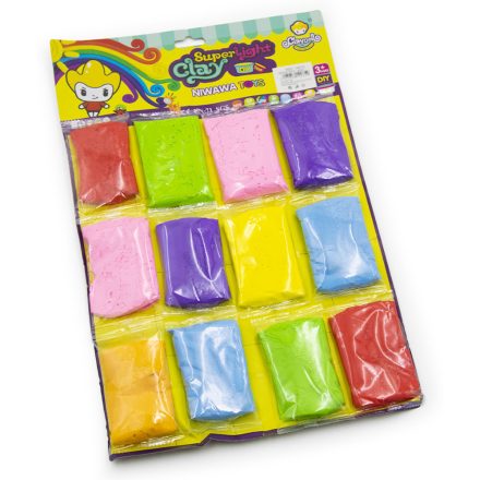 12 db színes, könnyű gyurma