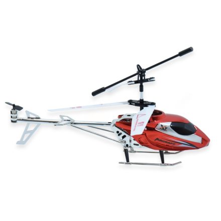 Mini távirányítós helikopter, LED világítással - piros