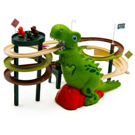 Dinoszaurusz versenypálya szett, világít és hangot ad