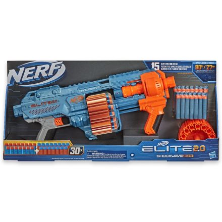 Nerf Elite 2.0 Shockwave szivacslövő fegyver, 30 töltényes