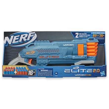 Nerf Elite 2.0 Warden játékfegyver, 16 db szivacstölténnyel